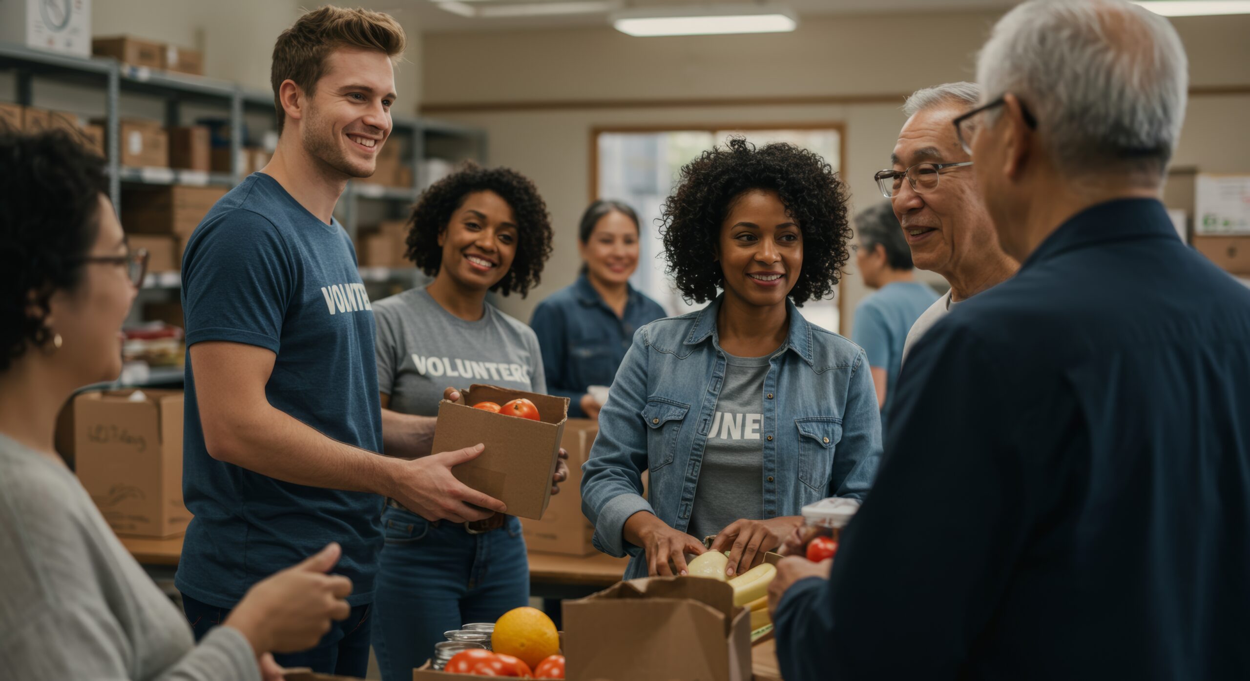 PremierBlu Realty volunteers supporting a New Jersey community food bank